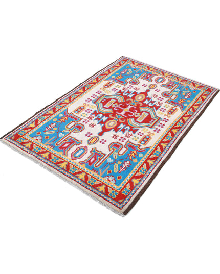 Revival 3' 5" X 5' 2" Hand Knotted Wool Rug 3' 5" X 5' 2" (104 X 158) / Ivory / Wool