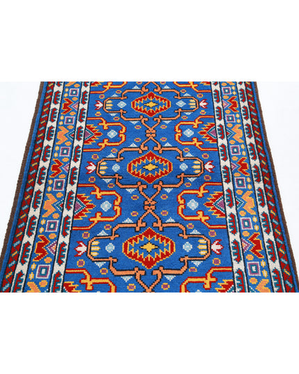 Revival 3' 4" X 4' 11" Hand Knotted Wool Rug 3' 4" X 4' 11" (101 X 150) / Blue / Wool