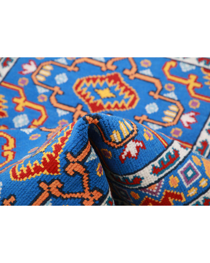 Revival 3' 4" X 4' 11" Hand Knotted Wool Rug 3' 4" X 4' 11" (101 X 150) / Blue / Wool