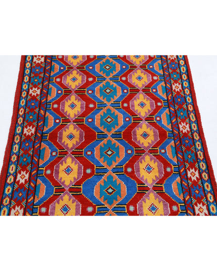 Revival 3' 2" X 4' 10" Hand Knotted Wool Rug 3' 2" X 4' 10" (97 X 147) / Red / Wool