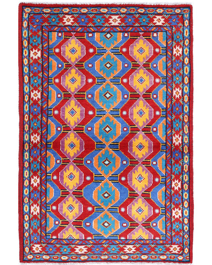 Revival 3' 2" X 4' 10" Hand Knotted Wool Rug 3' 2" X 4' 10" (97 X 147) / Red / Wool