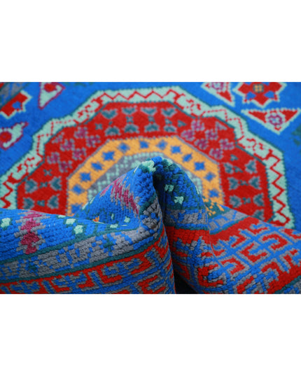 Revival 3' 6" X 4' 10" Hand Knotted Wool Rug 3' 6" X 4' 10" (107 X 147) / Blue / Wool