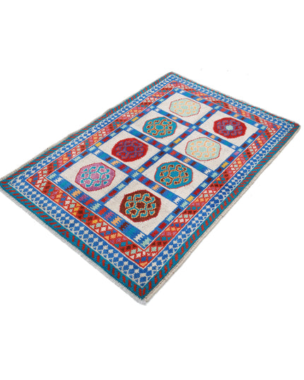 Revival 3' 3" X 4' 9" Hand Knotted Wool Rug 3' 3" X 4' 9" (99 X 145) / Ivory / Wool