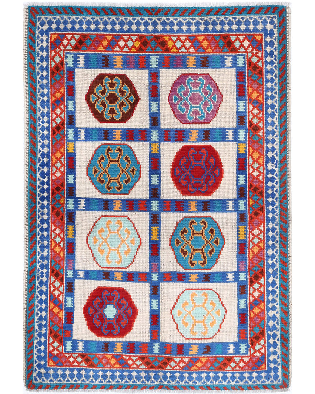 Revival 3' 3" X 4' 9" Hand Knotted Wool Rug 3' 3" X 4' 9" (99 X 145) / Ivory / Wool