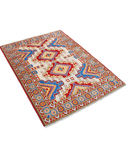 Revival 3' 5" X 4' 10" Hand Knotted Wool Rug 3' 5" X 4' 10" (104 X 147) / Ivory / Wool