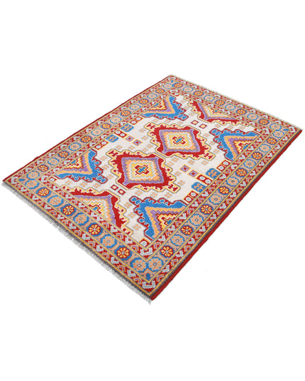 Revival 3' 5" X 4' 10" Hand Knotted Wool Rug 3' 5" X 4' 10" (104 X 147) / Ivory / Wool