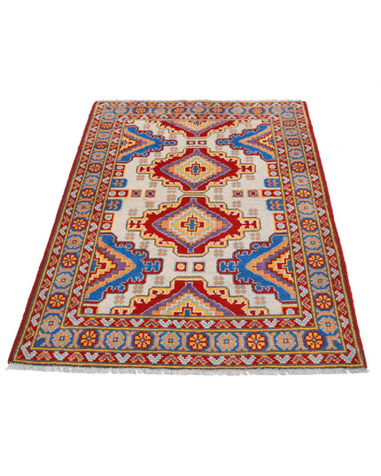 Revival 3' 5" X 4' 10" Hand Knotted Wool Rug 3' 5" X 4' 10" (104 X 147) / Ivory / Wool