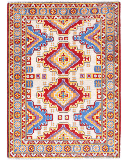 Revival 3' 5" X 4' 10" Hand Knotted Wool Rug 3' 5" X 4' 10" (104 X 147) / Ivory / Wool