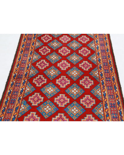 Revival 3' 5" X 4' 11" Hand Knotted Wool Rug 3' 5" X 4' 11" (104 X 150) / Red / Wool