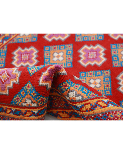 Revival 3' 5" X 4' 11" Hand Knotted Wool Rug 3' 5" X 4' 11" (104 X 150) / Red / Wool