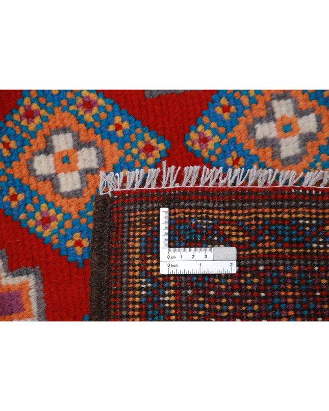 Revival 3' 5" X 4' 11" Hand Knotted Wool Rug 3' 5" X 4' 11" (104 X 150) / Red / Wool