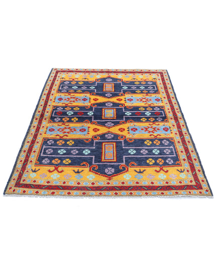 Revival 4' 4" X 5' 10" Hand Knotted Wool Rug 4' 4" X 5' 10" (132 X 178) / Blue / Wool