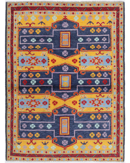 Revival 4' 4" X 5' 10" Hand Knotted Wool Rug 4' 4" X 5' 10" (132 X 178) / Blue / Wool