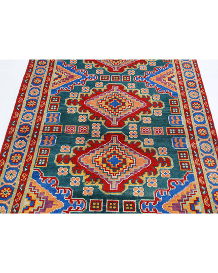 Revival 3' 10" X 5' 11" Hand Knotted Wool Rug 3' 10" X 5' 11" (117 X 180) / Green / Wool