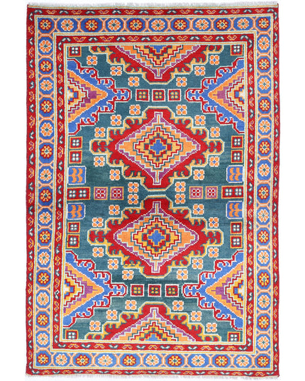 Revival 3' 10" X 5' 11" Hand Knotted Wool Rug 3' 10" X 5' 11" (117 X 180) / Green / Wool