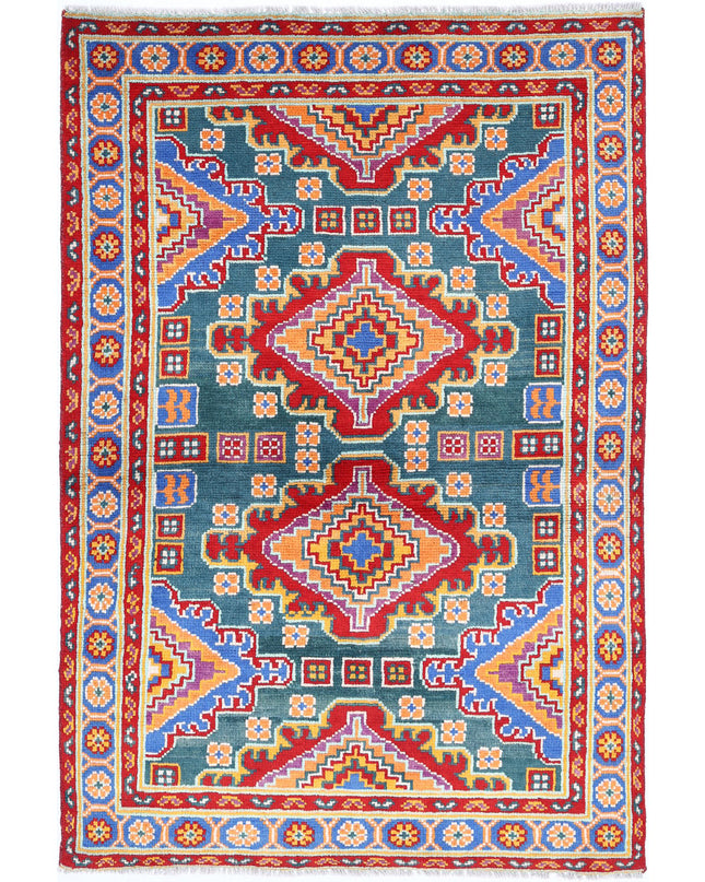 Revival 3' 10" X 5' 11" Hand Knotted Wool Rug 3' 10" X 5' 11" (117 X 180) / Green / Wool