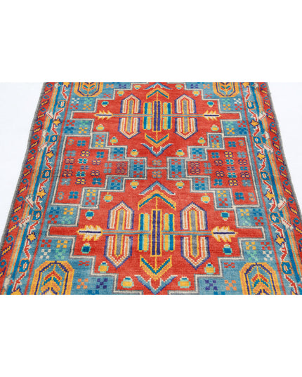 Revival 3' 4" X 4' 10" Hand Knotted Wool Rug 3' 4" X 4' 10" (101 X 147) / Rust / Wool