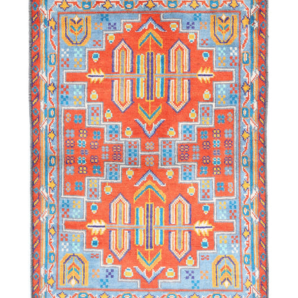 Revival 3' 4" X 4' 10" Hand Knotted Wool Rug 3' 4" X 4' 10" (101 X 147) / Rust / Wool