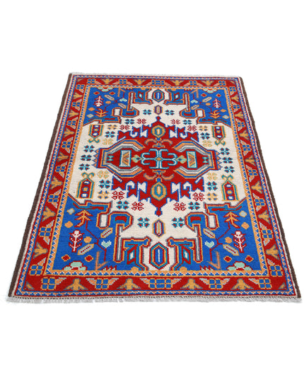 Revival 3' 3" X 4' 8" Hand Knotted Wool Rug 3' 3" X 4' 8" (99 X 142) / Ivory / Wool