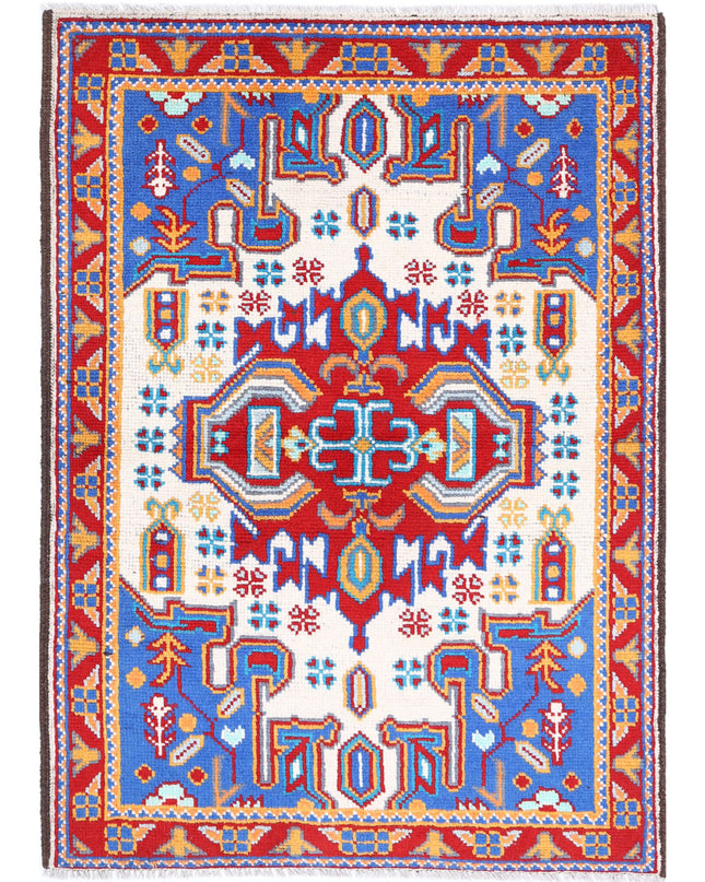 Revival 3' 3" X 4' 8" Hand Knotted Wool Rug 3' 3" X 4' 8" (99 X 142) / Ivory / Wool