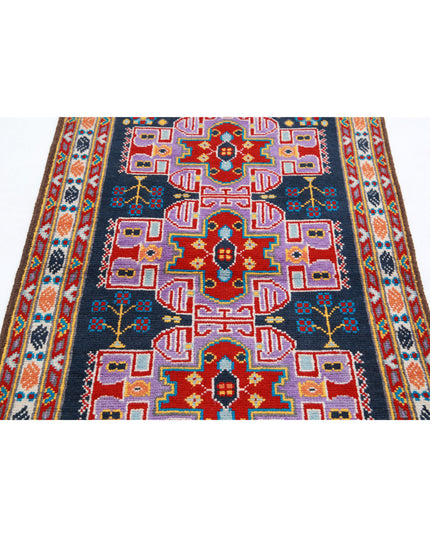 Revival 3' 2" X 4' 9" Hand Knotted Wool Rug 3' 2" X 4' 9" (97 X 145) / Blue / Wool