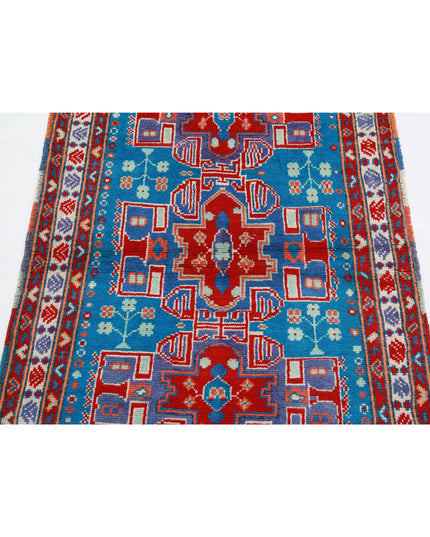 Revival 3' 7" X 5' 1" Hand Knotted Wool Rug 3' 7" X 5' 1" (109 X 155) / Teal / Wool