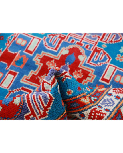 Revival 3' 7" X 5' 1" Hand Knotted Wool Rug 3' 7" X 5' 1" (109 X 155) / Teal / Wool