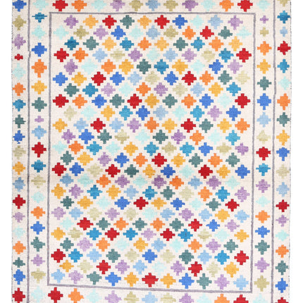 Revival 5' 1" X 6' 8" Hand Knotted Wool Rug 5' 1" X 6' 8" (155 X 203) / Ivory / Wool