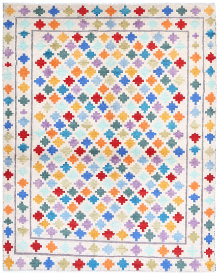 Revival 5' 1" X 6' 8" Hand Knotted Wool Rug 5' 1" X 6' 8" (155 X 203) / Ivory / Wool