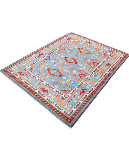 Revival 5' 1" X 6' 6" Hand Knotted Wool Rug 5' 1" X 6' 6" (155 X 198) / Blue / Wool