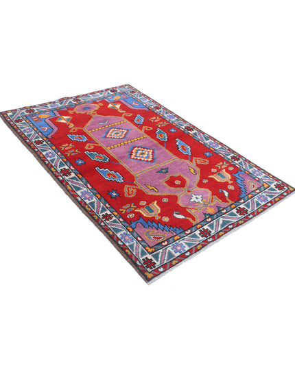 Revival 4' 0" X 6' 0" Hand Knotted Wool Rug 4' 0" X 6' 0" (122 X 183) / Red / Wool