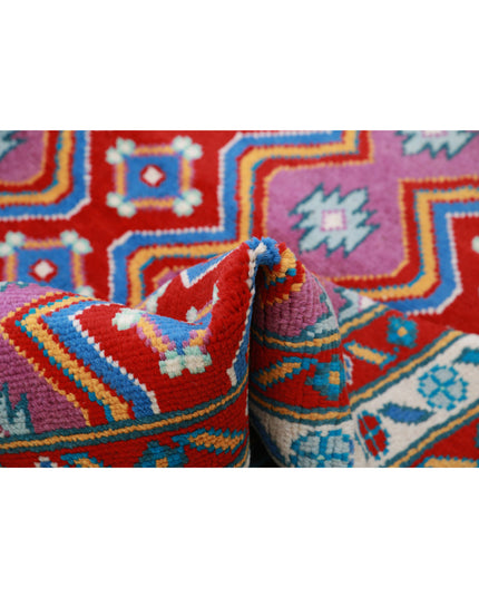 Revival 4' 1" X 5' 8" Hand Knotted Wool Rug 4' 1" X 5' 8" (124 X 173) / Purple / Wool