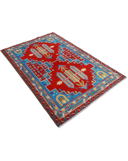 Revival 4' 0" X 6' 0" Hand Knotted Wool Rug 4' 0" X 6' 0" (122 X 183) / Red / Wool