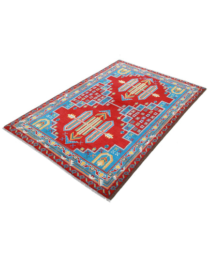 Revival 4' 0" X 6' 0" Hand Knotted Wool Rug 4' 0" X 6' 0" (122 X 183) / Red / Wool