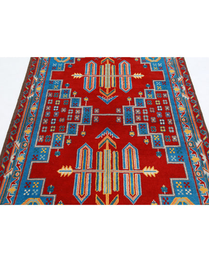 Revival 4' 0" X 6' 0" Hand Knotted Wool Rug 4' 0" X 6' 0" (122 X 183) / Red / Wool