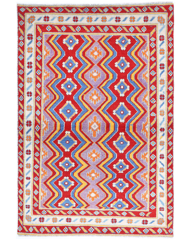 Revival 3' 11" X 6' 0" Hand Knotted Wool Rug 3' 11" X 6' 0" (119 X 183) / Red / Wool