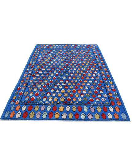 Revival 5' 7" X 7' 7" Hand Knotted Wool Rug 5' 7" X 7' 7" (170 X 231) / Blue / Wool