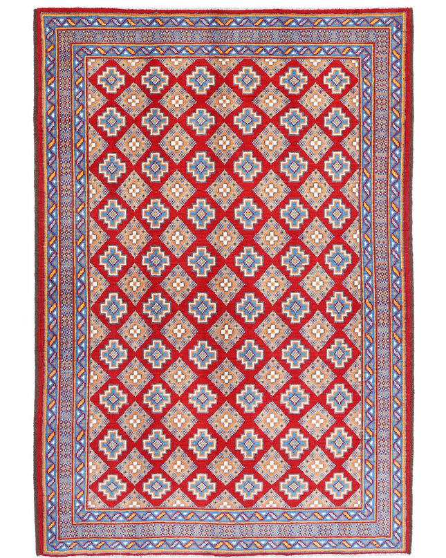 Revival 5' 5" X 7' 10" Hand Knotted Wool Rug 5' 5" X 7' 10" (165 X 239) / Red / Wool