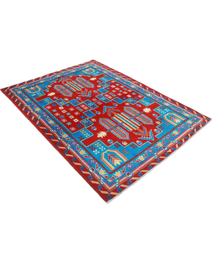 Revival 5' 0" X 6' 9" Hand Knotted Wool Rug 5' 0" X 6' 9" (152 X 206) / Red / Wool