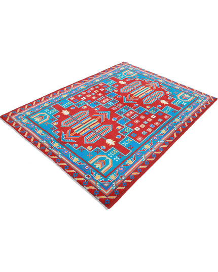 Revival 5' 0" X 6' 9" Hand Knotted Wool Rug 5' 0" X 6' 9" (152 X 206) / Red / Wool