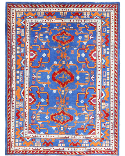Revival 5' 10" X 7' 7" Hand Knotted Wool Rug 5' 10" X 7' 7" (178 X 231) / Blue / Wool