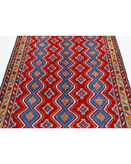 Revival 5' 2" X 6' 6" Hand Knotted Wool Rug 5' 2" X 6' 6" (158 X 198) / Red / Wool