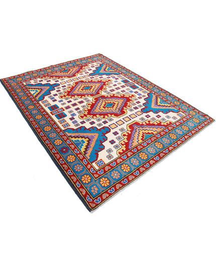 Revival 6' 1" X 7' 10" Hand Knotted Wool Rug 6' 1" X 7' 10" (185 X 239) / Ivory / Wool