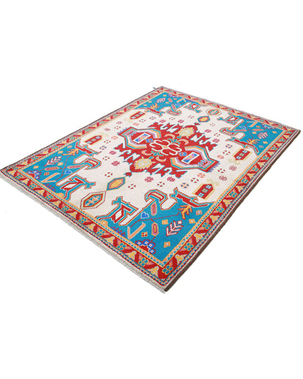 Revival 5' 3" X 6' 9" Hand Knotted Wool Rug 5' 3" X 6' 9" (160 X 206) / Ivory / Wool