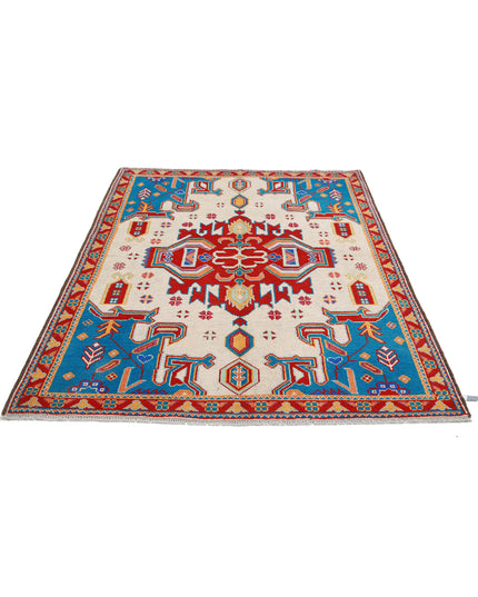 Revival 5' 3" X 6' 9" Hand Knotted Wool Rug 5' 3" X 6' 9" (160 X 206) / Ivory / Wool