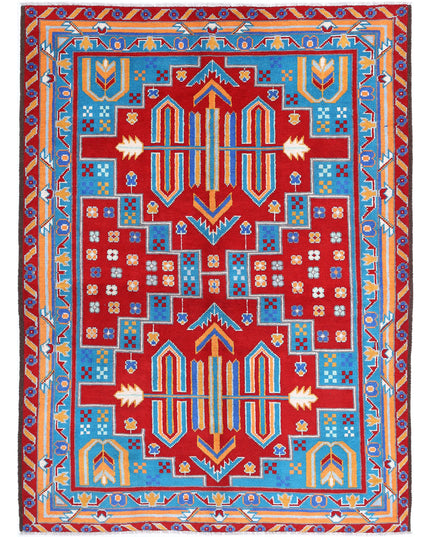Revival 5' 7" X 7' 7" Hand Knotted Wool Rug 5' 7" X 7' 7" (170 X 231) / Red / Wool