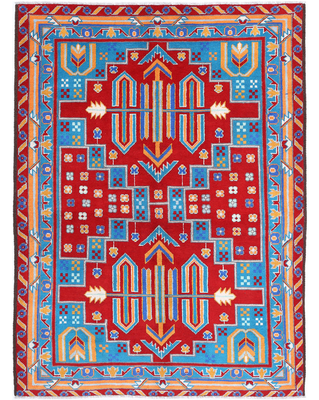 Revival 5' 7" X 7' 7" Hand Knotted Wool Rug 5' 7" X 7' 7" (170 X 231) / Red / Wool