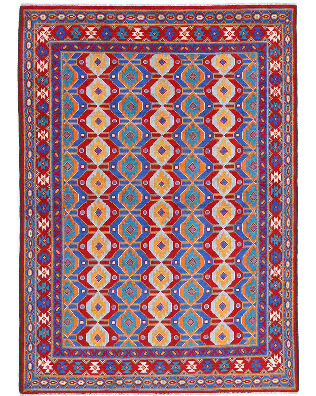Revival 5' 9" X 8' 1" Hand Knotted Wool Rug 5' 9" X 8' 1" (175 X 246) / Red / Wool