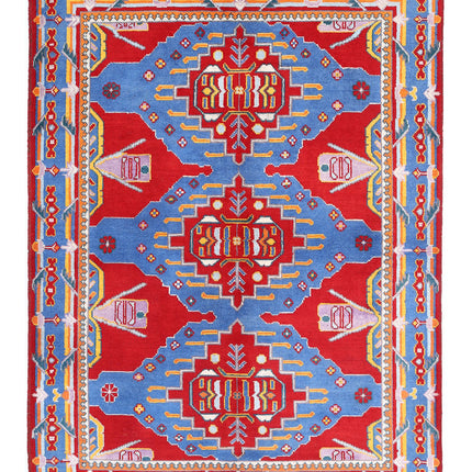 Revival 5' 6" X 7' 11" Hand Knotted Wool Rug 5' 6" X 7' 11" (168 X 241) / Red / Wool