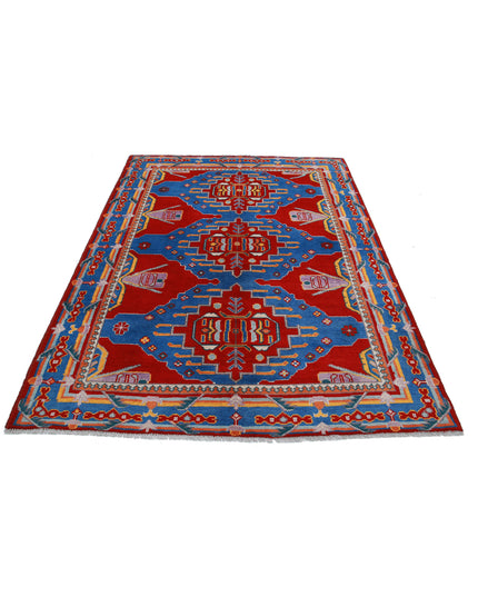 Revival 5' 8" X 7' 7" Hand Knotted Wool Rug 5' 8" X 7' 7" (173 X 231) / Red / Wool